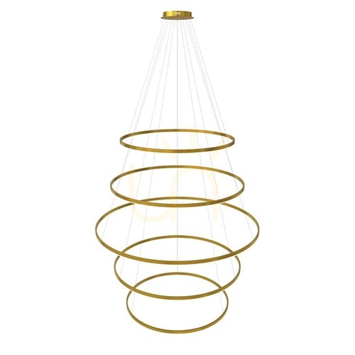 Sprawdź Żyrandol LED s.luce Ring 5-punktowy złoty, regulowany, nowoczesny
