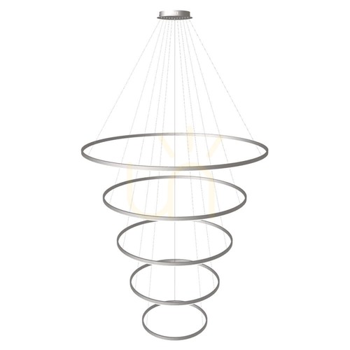 Sprawdź Żyrandol LED s.luce Ring, 5 pierścieni aluminium Ø 150–60 cm, ściemnialny 3000 K