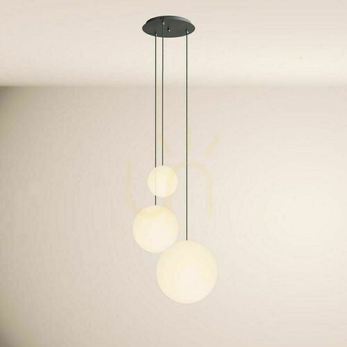 Sprawdź Żyrandol s.luce Orb Modular 3-punktowy Białe Szkło Czarne Zawieszenie
