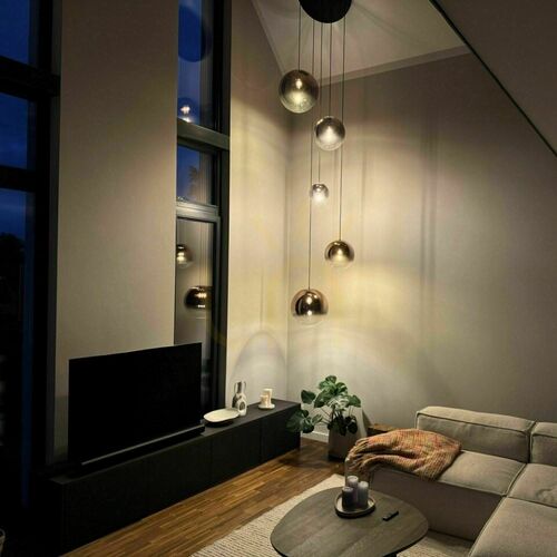 Sprawdź Żyrandol s.luce Orb 5-punktowy złoty szklany metalowy minimalistyczny