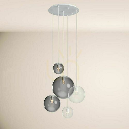 Sprawdź Żyrandol s.luce Orb 5-ramienny przydymiony szkło metal nowoczesny