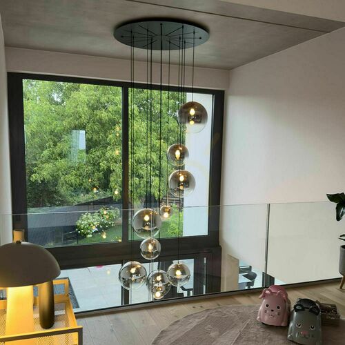 Sprawdź Żyrandol s.luce Orb 12-punktowy przydymione szkło, metal, nowoczesny