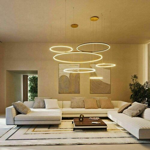 Sprawdź Żyrandol LED s.luce Ring 5-punktowy srebrny, regulowany, 150 cm