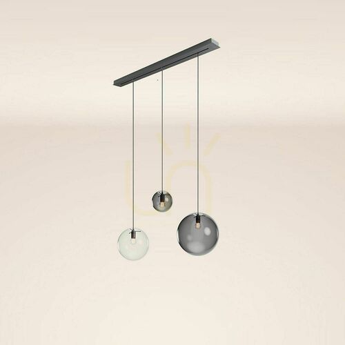 Sprawdź Żyrandol s.luce Orb 3-punktowy przydymiony szklany do jadalni Ø 20/30/40 cm