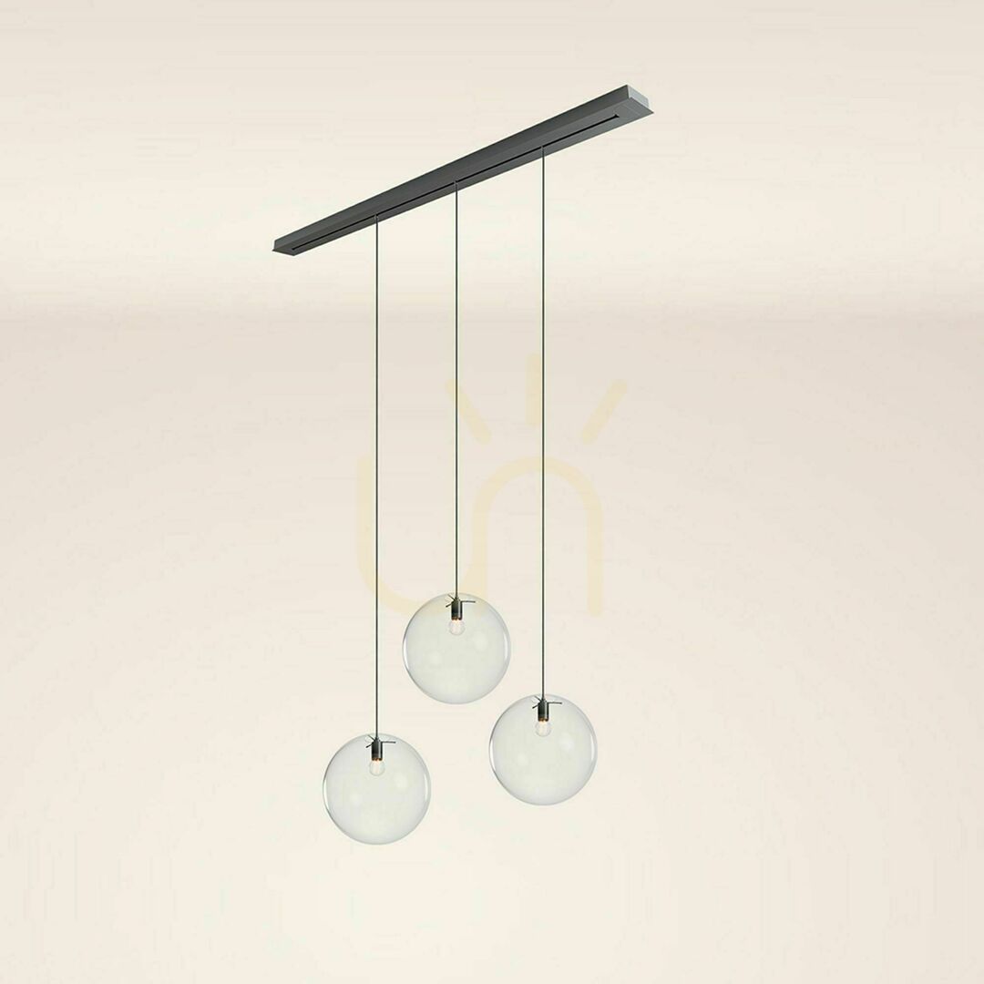 Pokaż Żyrandol s.luce Orb 3-ramienny szklany 40 cm E27 czarny 40 W Żyrandol s.luce Orb 3-ramienny szklany 40 cm E27 czarny 40 W