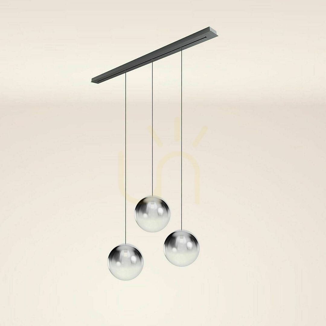 Wyświetl Żyrandol s.luce Orb 3-ramienny szklany 40 cm E27 czarny 40 W Żyrandol s.luce Orb 3-ramienny szklany 40 cm E27 czarny 40 W