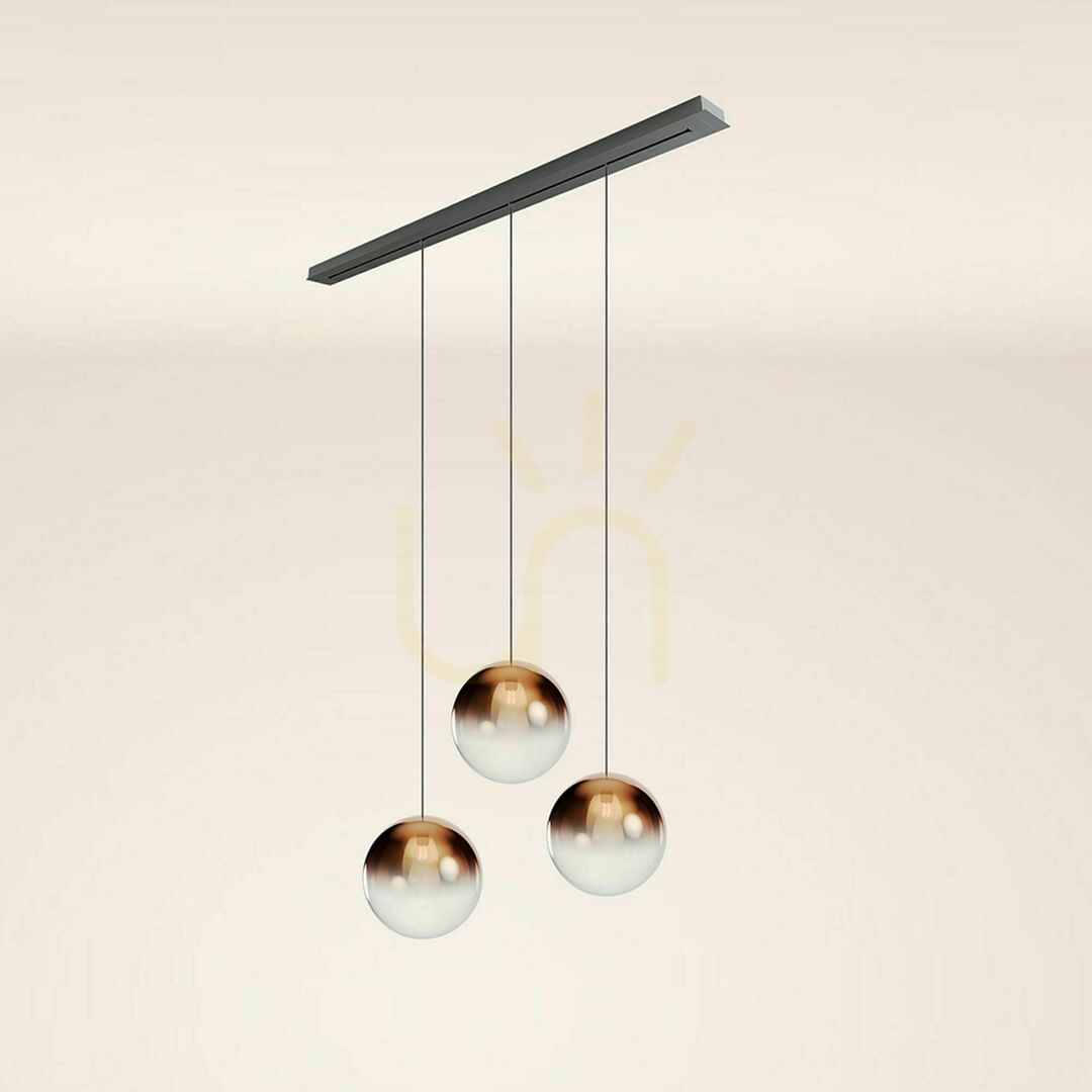Pokaż Żyrandol s.luce Orb 3-ramienny szklany 40 cm E27 czarny 40 W Żyrandol s.luce Orb 3-ramienny szklany 40 cm E27 czarny 40 W