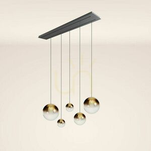 Żyrandol s.luce Orb 5-punktowy szklano-metalowy 40 cm, E27, ściemnialny small 10