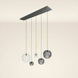 Żyrandol s.luce Orb 5-punktowy szklano-metalowy 40 cm, E27, ściemnialny small 11