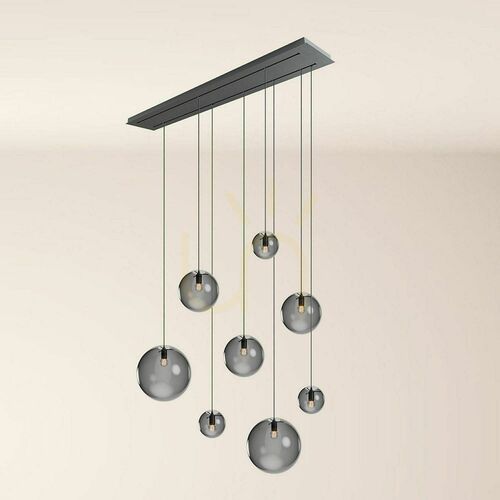 Sprawdź Żyrandol s.luce Orb 8-ramienny dymiony szkło metal 40 cm nowoczesny