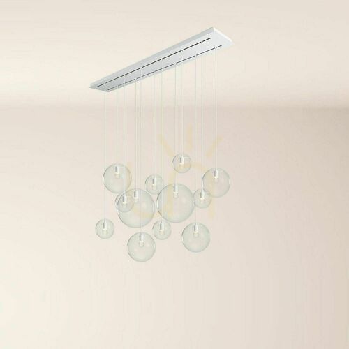 Sprawdź Żyrandol s.luce Orb 12-punktowy 160 cm szkło bezbarwne biała belka E27