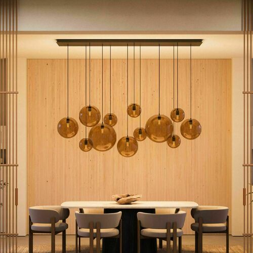 Sprawdź Żyrandol s.luce Orb 12-punktowy 160 cm szkło bezbarwne biała belka E27