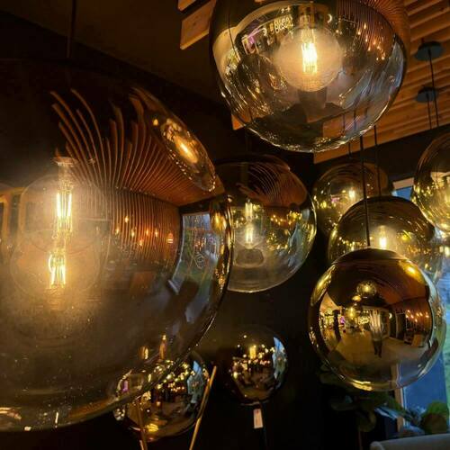 Sprawdź Żyrandol s.luce Orb 12 × E27, 160 cm, szkło złoty gradient, czarny