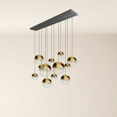 Sprawdź Żyrandol s.luce Orb 12 × E27, 160 cm, szkło złoty gradient, czarny