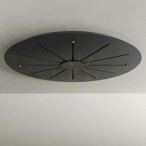 Sprawdź Podsufitka wielokrotna s.luce Modular czarna metalowa Ø120 cm 24-punktowa