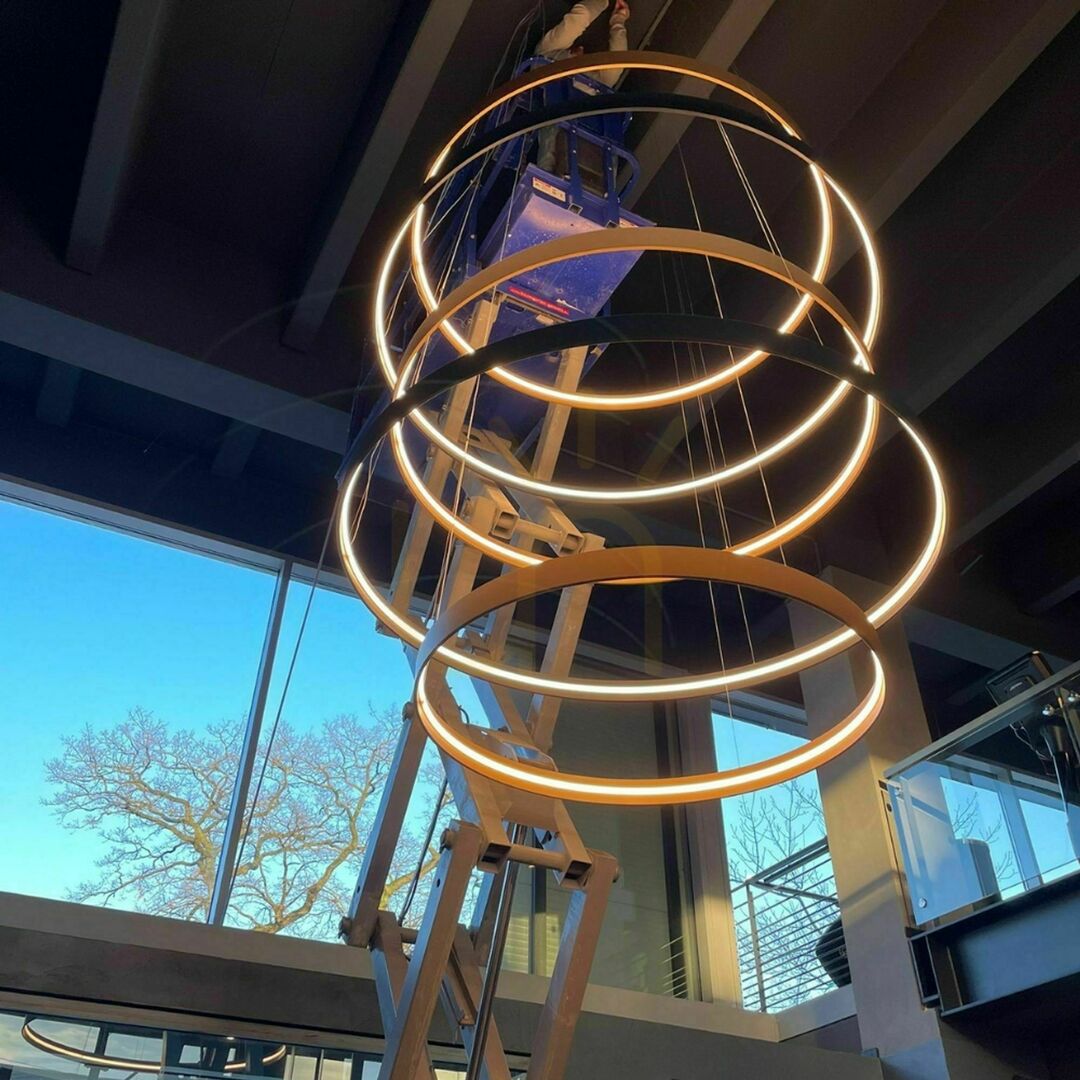 Pokaż Żyrandol s.luce Ring LED złoty 100 cm, ściemnialny Żyrandol s.luce Ring LED złoty 100 cm, ściemnialny