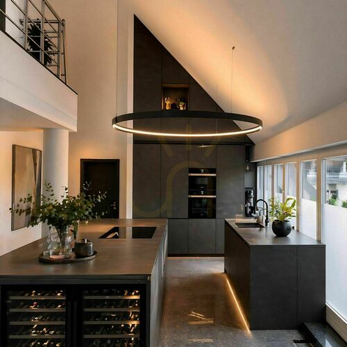 Sprawdź Żyrandol LED s.luce Ring 100 cm czarny regulowany ściemnialny życiawamiczne