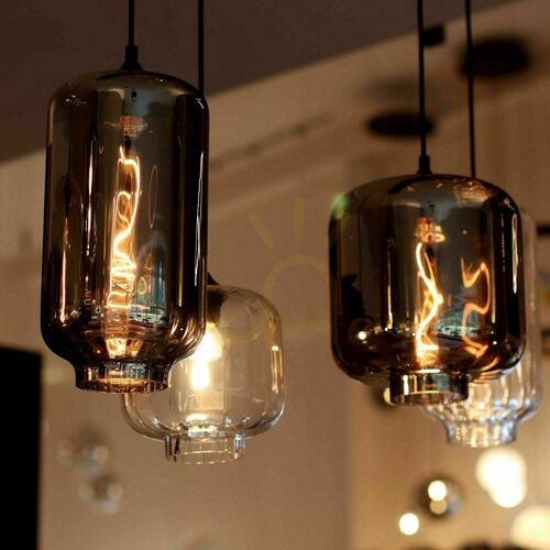Sprawdź Lampa wisząca s.luce Velo brązowa szklana cylindryczna 20 cm E27 150 cm