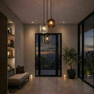 Lampa wisząca s.luce Velo szklana brązowa cylindryczna E27 18 cm small 1