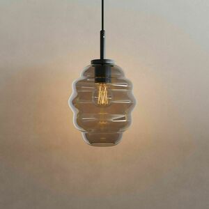 Lampa wisząca s.luce Echos 188998, brązowe szkło Ø18 cm, E27, czarny przewód 500 cm small 4