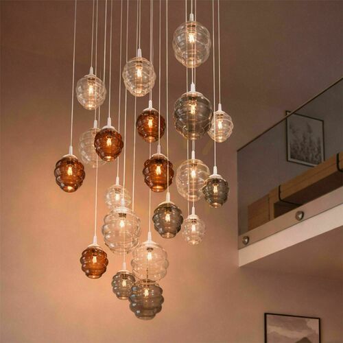 Sprawdź Żyrandol s.luce Echos szklany brązowy 25 cm E27 nowoczesny