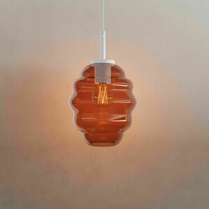 Lampa wisząca s.luce Echos 189004 szkło koniakowe Ø18 cm E27 biały przewód 500 cm small 12