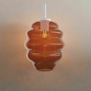 Lampa wisząca s.luce Echos 189004 szkło koniakowe Ø18 cm E27 biały przewód 500 cm small 13