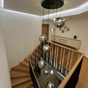 Żyrandol s.luce Orb biały szklany 20 cm minimalistyczny E27 500 cm small 0