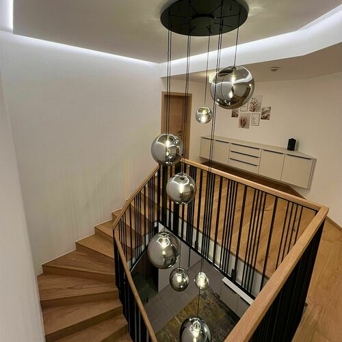 Sprawdź Żyrandol s.luce Orb szklana kula transparentna 40 cm LED E27 minimalistyczny