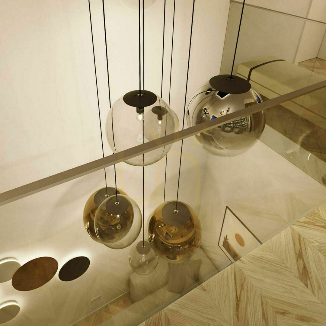 Zobacz Lampa wisząca s.luce Orb szklana kula miedziana 20 cm E27 Lampa wisząca s.luce Orb szklana kula miedziana 20 cm E27