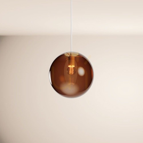 Sprawdź Żyrandol s.luce Orb szklana kula brązowa 30 cm minimalistyczny