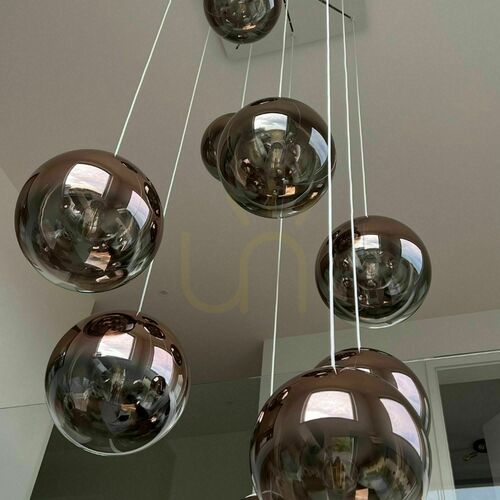 Sprawdź Żyrandol s.luce Orb szklana kula przydymiona 20 cm, minimalistyczny, E27