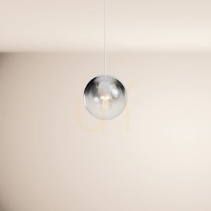 Lampa wisząca s.luce Orb szklana kula przydymiona z gradientem 20 cm biały przewód E27 small 12