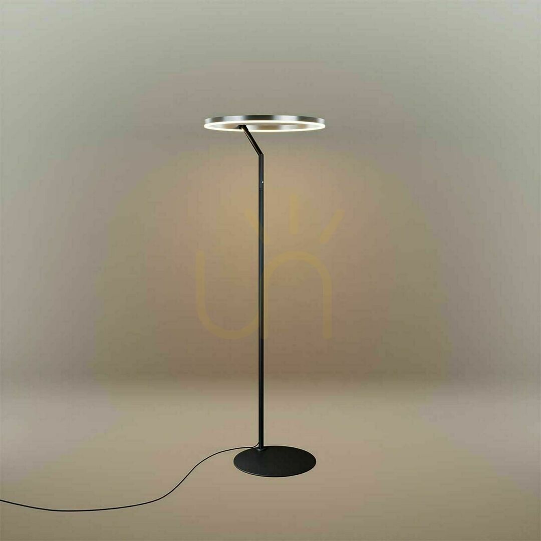 Wyświetl Lampa podłogowa s.luce Ring LED czarna Ø 60 cm z ściemniaczem dotykowym Lampa podłogowa s.luce Ring LED czarna Ø 60 cm z ściemniaczem dotykowym