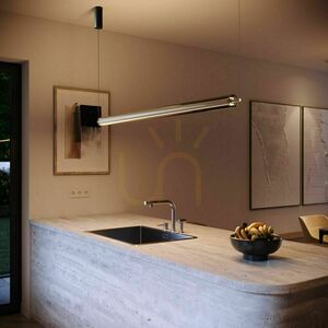Lampa wisząca s.luce Ranya LED 160 cm aluminium, szkło przezroczyste, ściemnialna z pilotem small 1