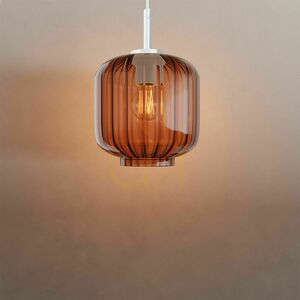Lampa wisząca s.luce Velo dymione szkło Ø 18 cm E27, białe zawieszenie 500 cm small 10