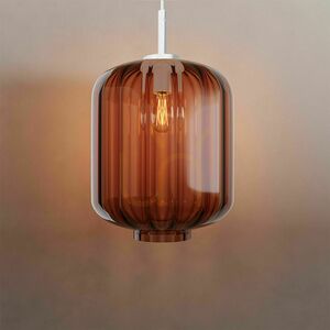 Lampa wisząca s.luce Velo dymione szkło Ø 18 cm E27, białe zawieszenie 500 cm small 13