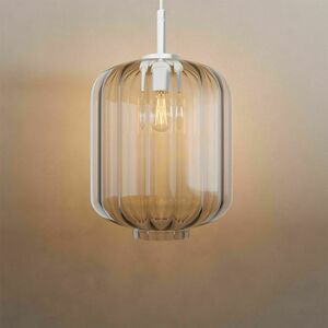 Lampa wisząca s.luce Velo dymione szkło Ø 18 cm E27, białe zawieszenie 500 cm small 14