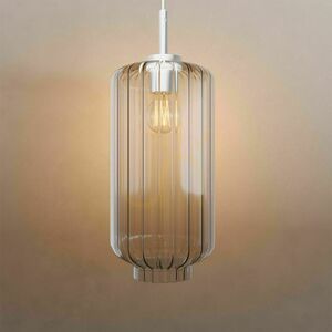 Lampa wisząca s.luce Velo dymione szkło Ø 18 cm E27, białe zawieszenie 500 cm small 8