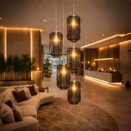 Sprawdź Lampa wisząca s.luce Velo dymione szkło Ø 18 cm E27, białe zawieszenie 500 cm