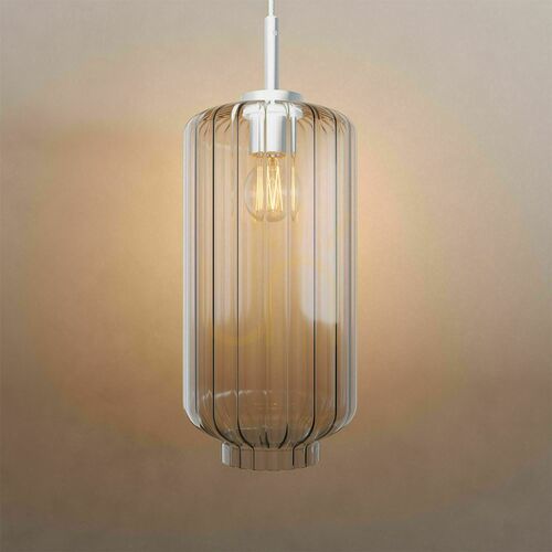 Sprawdź Lampa wisząca s.luce Velo szkło przezroczyste Ø 18 cm E27, zawieszenie białe 500 cm