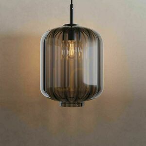 Lampa wisząca s.luce Velo szkło dymne Ø 25 cm 1xE27 zwis 500 cm czarna small 15