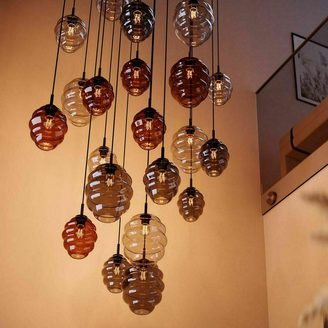 Pokaż Lampa wisząca s.luce Echos szklana transparentna 18 cm E27 1-punktowa Lampa wisząca s.luce Echos szklana transparentna 18 cm E27 1-punktowa