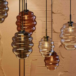 Lampa wisząca s.luce Echos brązowa szklana 25 cm nowoczesna small 3