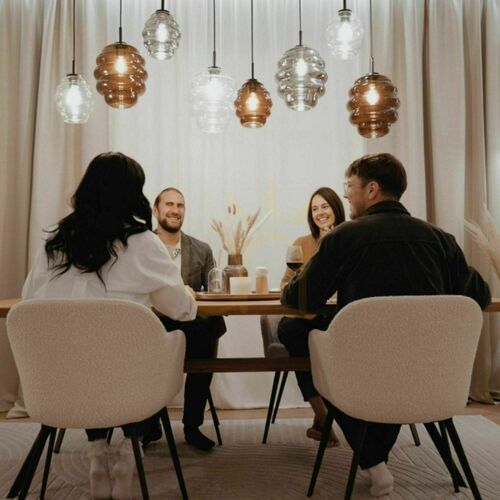 Sprawdź Lampa wisząca s.luce Echos szklana dymiona 18 cm E27, nowoczesna
