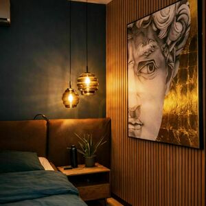 Lampa wisząca s.luce Echos brązowa szklana 25 cm E27 1-punktowa small 2