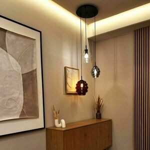 Lampa wisząca s.luce Echos brązowa szklana 25 cm E27 1-punktowa small 7
