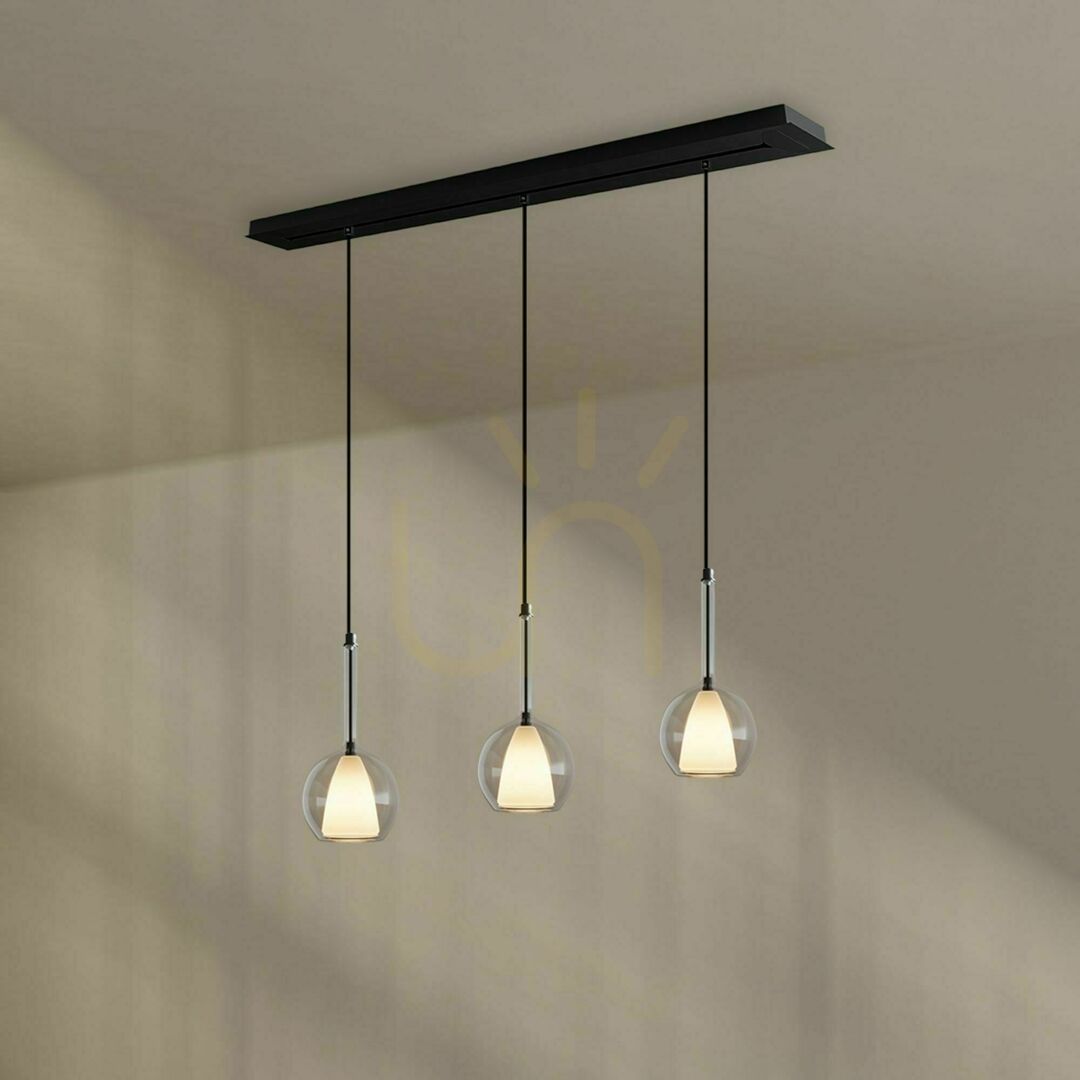 Wyświetl Żyrandol s.luce Belluna 3-punktowy szklany transparentny nowoczesny E14 120 cm Żyrandol s.luce Belluna 3-punktowy szklany transparentny nowoczesny E14 120 cm