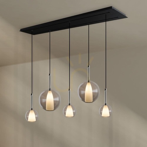 Sprawdź Lampa wisząca s.luce Belluna 5-punktowa 160 cm szkło bezbarwne