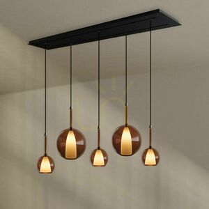 Lampa wisząca s.luce Belluna 5-punktowa 160 cm szkło bezbarwne small 1